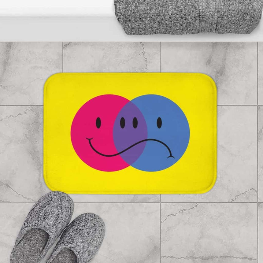 cool bipolar bath mat design that is the best of both worlds- yellow color - Wavechoppa