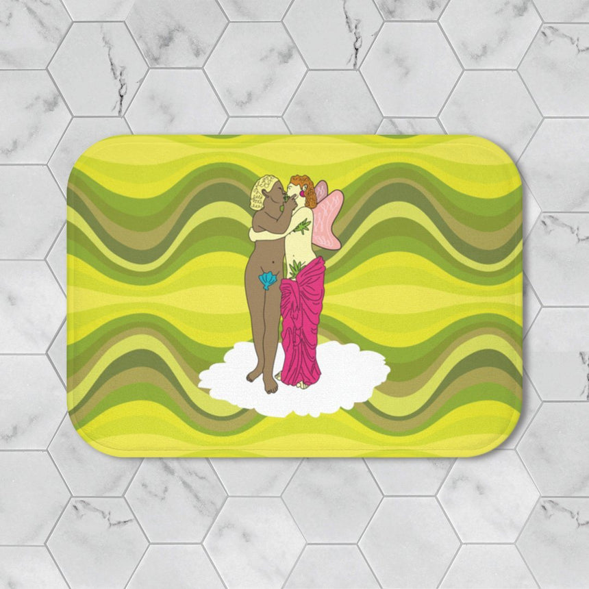 forbidden lovers bath mat-100% microfiber- vibrant design-Wavechoppa