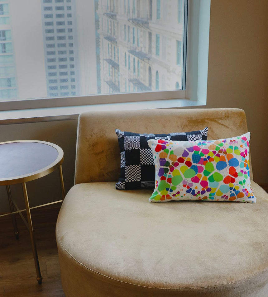 modern flair checkered throw pillow- double sided print- cool pillows- Wavechoppa