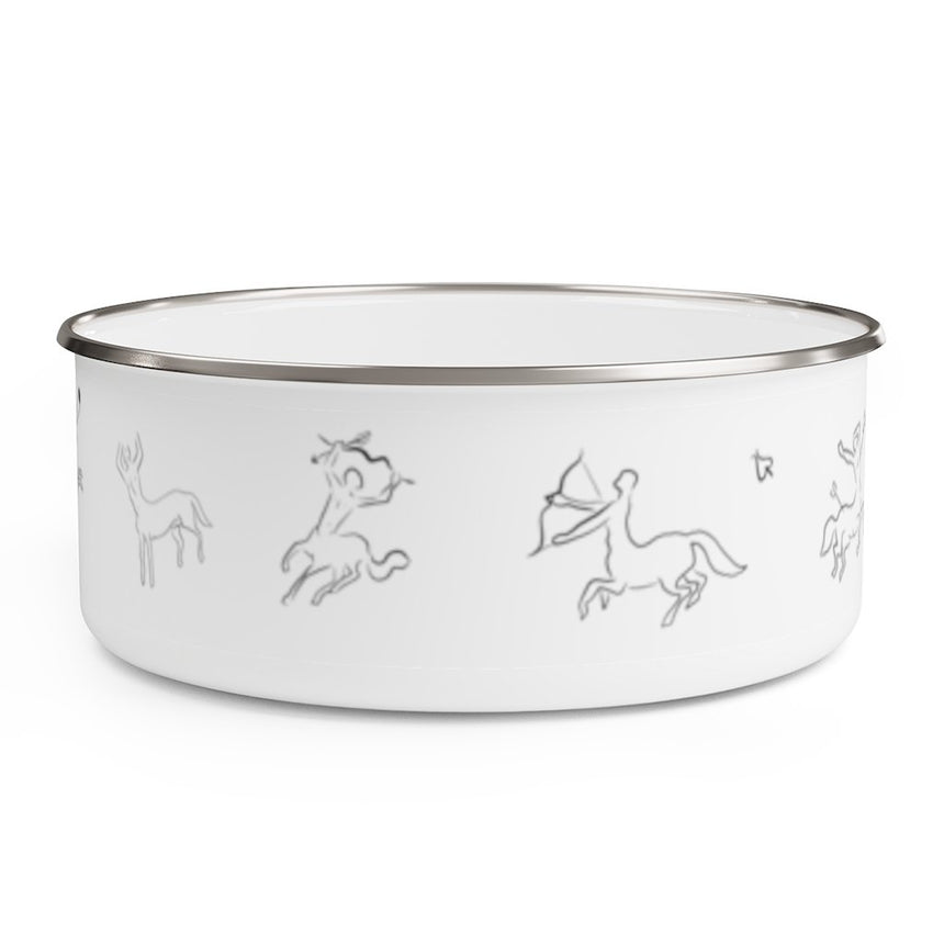  stainless steel glyph bowl- cool & chic- white color- bowl- anti-slip backing- Wavechoppa